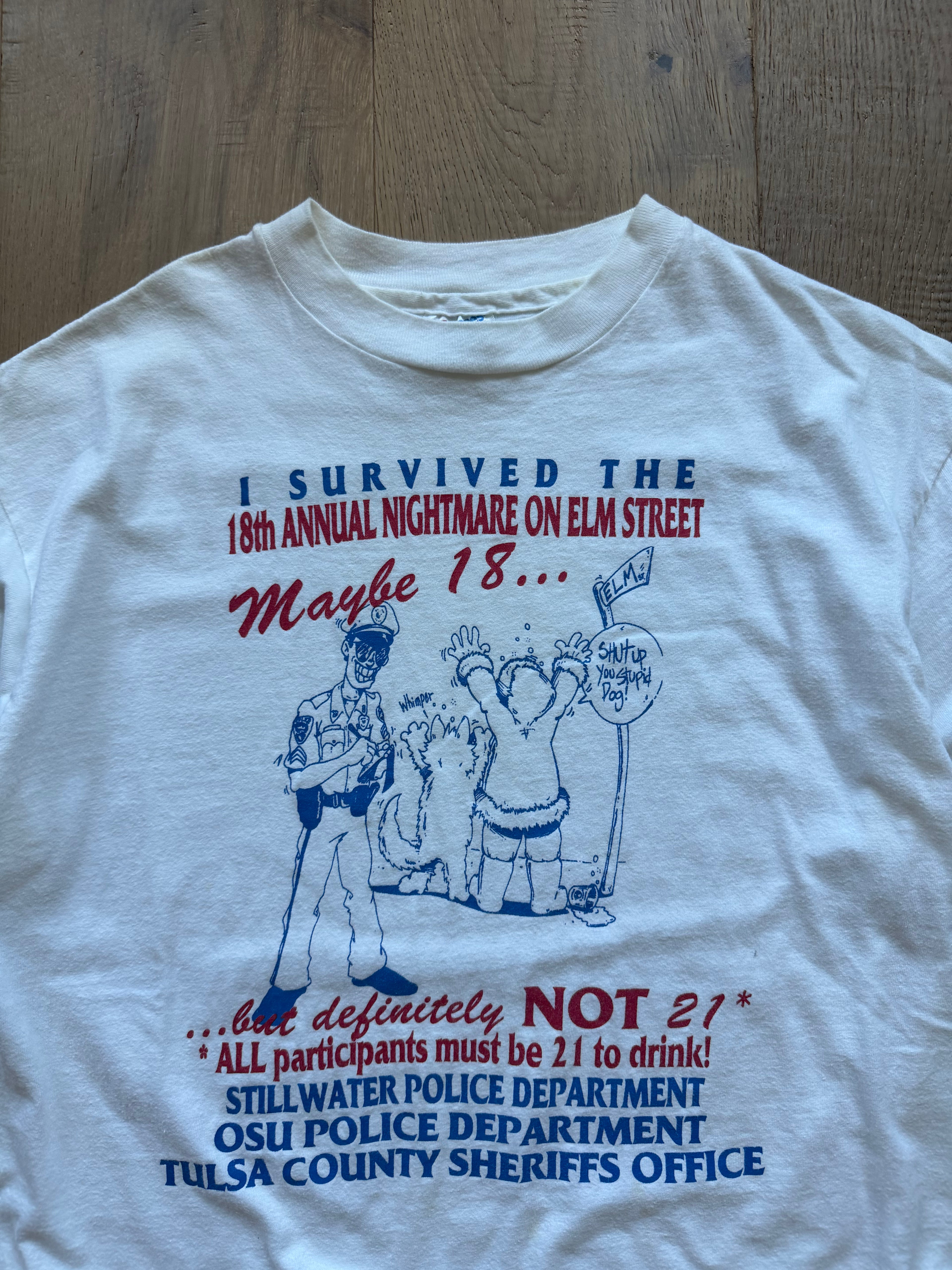 White 1993 Eskimo Joe's 18th Annual Nightmare on Elm Street T-Shirt Large