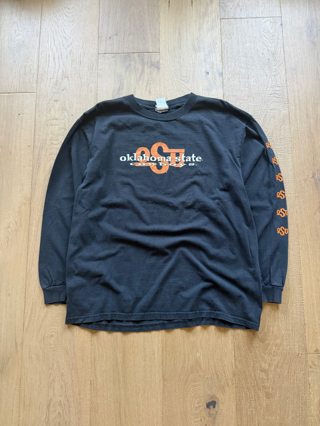 Black 00s AS Sport OSU Simple Logo Sleeve Hit Long Sleeve Large