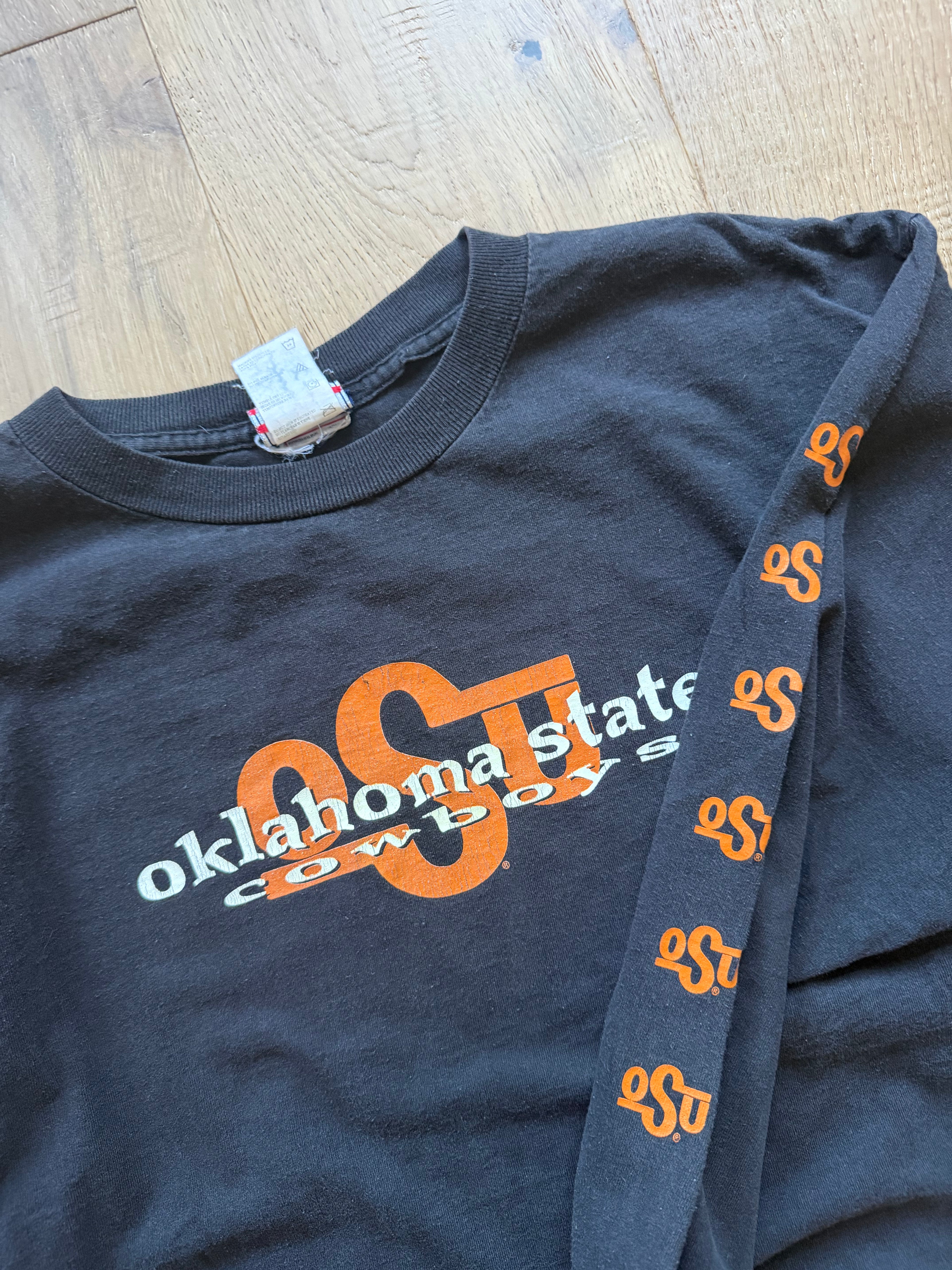 Black 00s AS Sport OSU Simple Logo Sleeve Hit Long Sleeve Large
