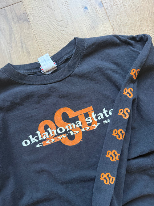 Black 00s AS Sport OSU Simple Logo Sleeve Hit Long Sleeve Large